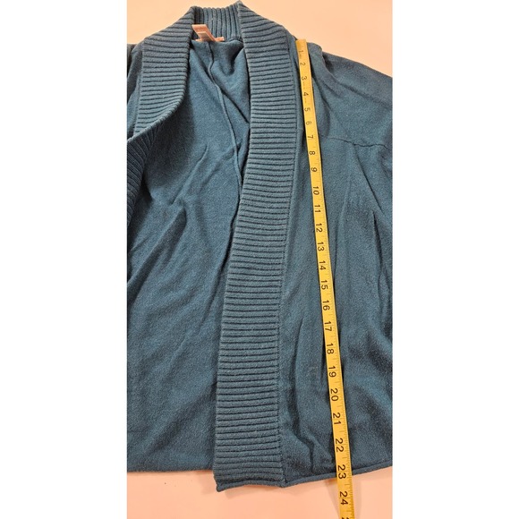 Chicos size 1 M career casual open front tunic rabbit hair blend blue ^ - Picture 5 of 5